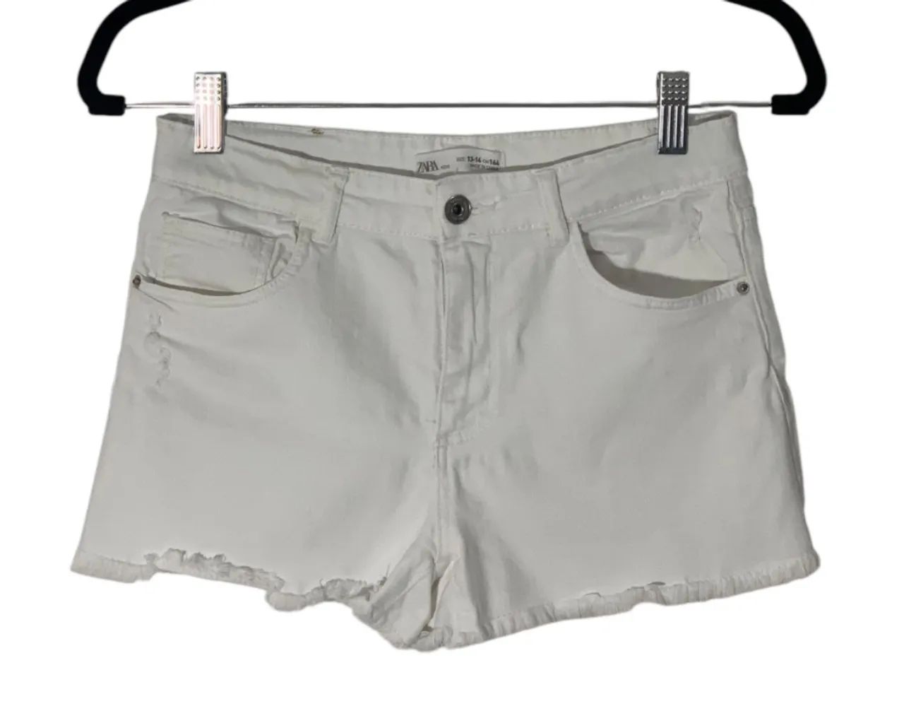 Shortinho jeans Zara com ajuste elástico na cintura TAM 13-14 anos (164cm)  