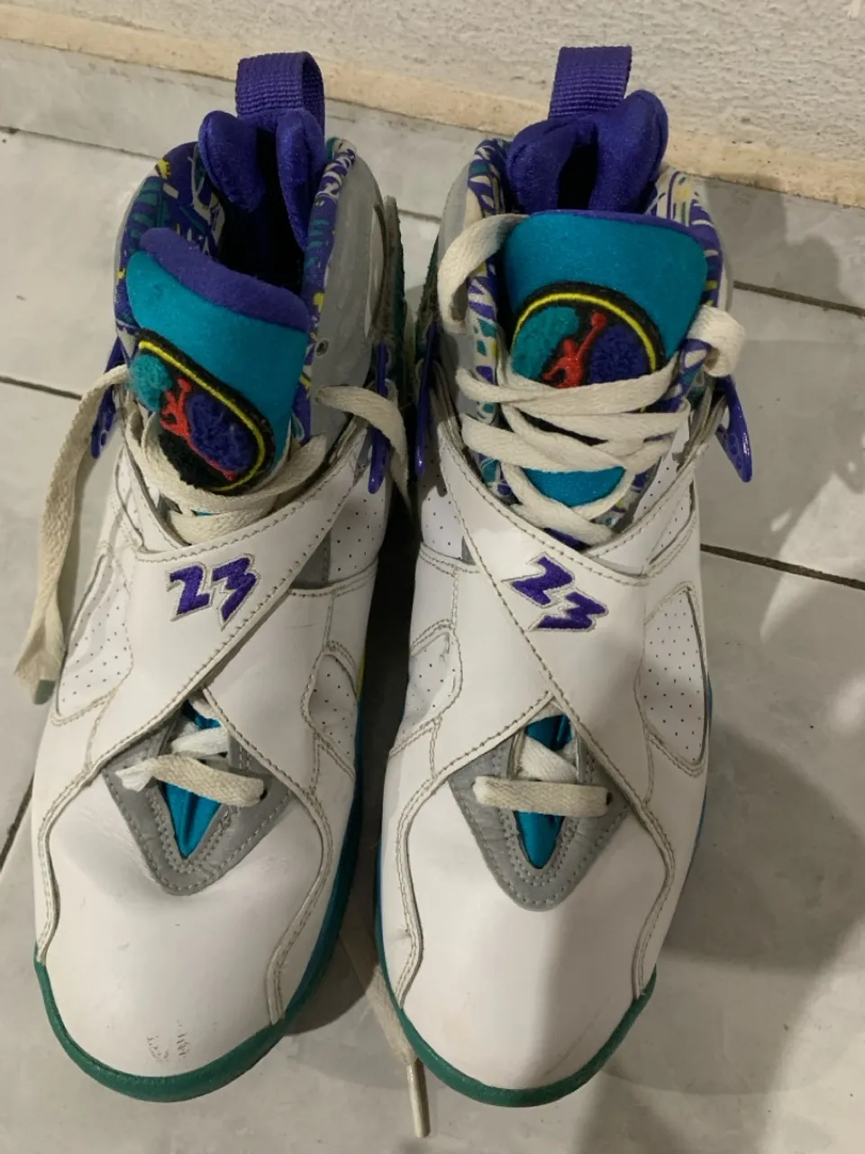 Air Jordan 8 retro white aqua 37 ORIGINAL