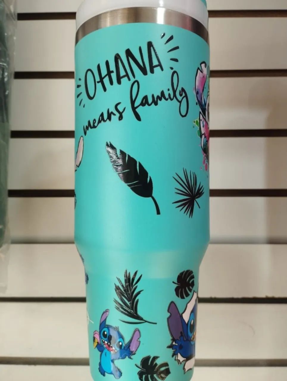 Copo Térmico Personalizado Stitch - OHANA - Azul com Alça - Foto 2