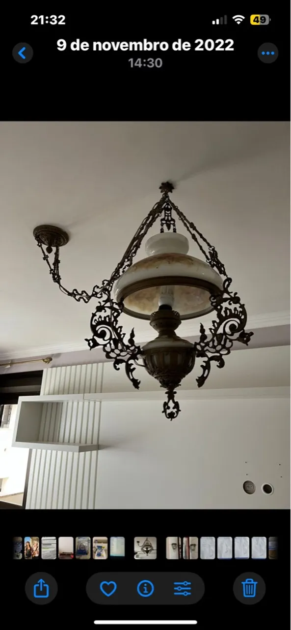 Lustre antigo em bronze