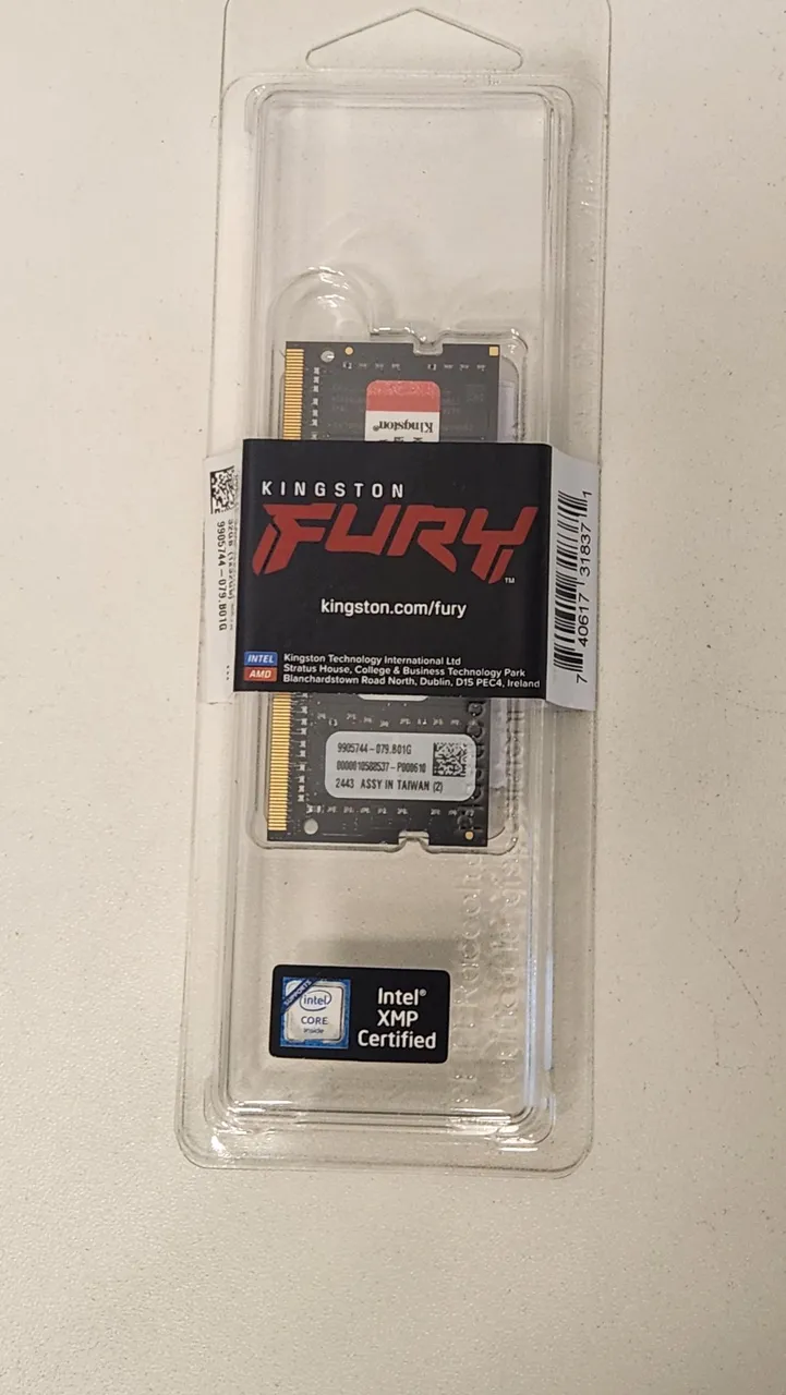 Memória RAM Para Notebook DDR4 32gb 3200Mhz Kingston Fury Impact 