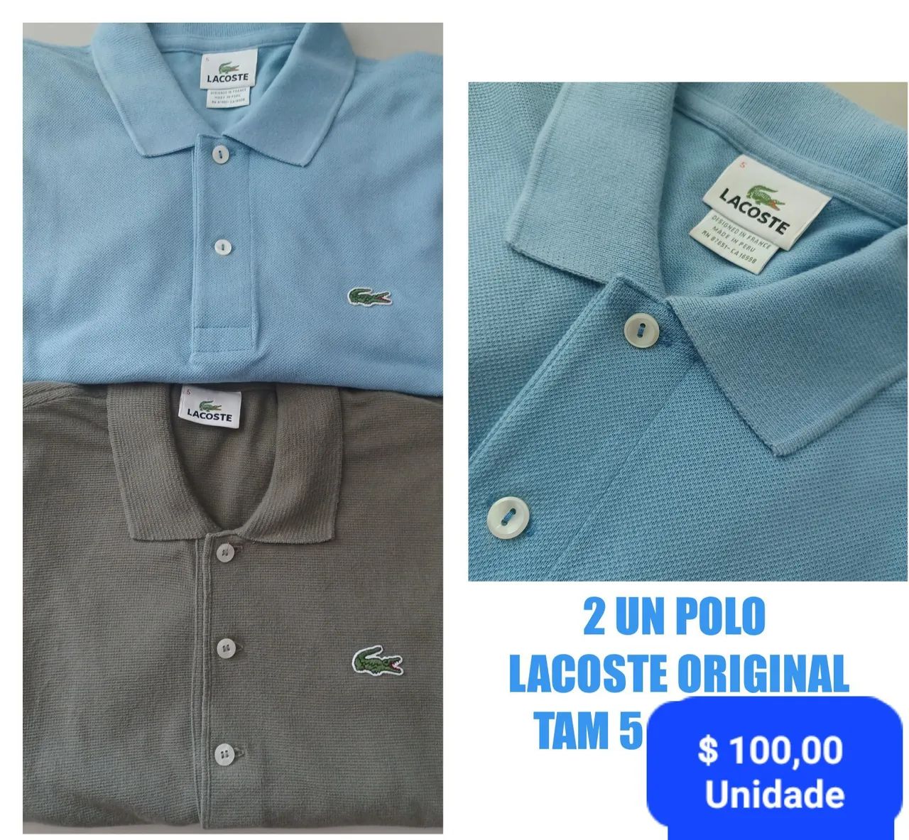 Camisa Polo Originais Diversas Marcas Tam G Qualquer Polo $ 70,00  - Foto 3