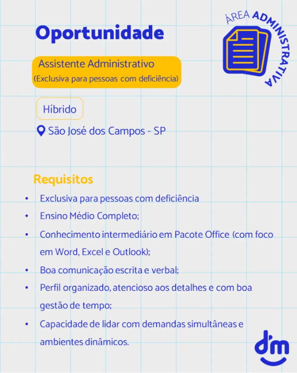 Assistente Administrativo (Exclusiva para Pessoas com Deficiência)