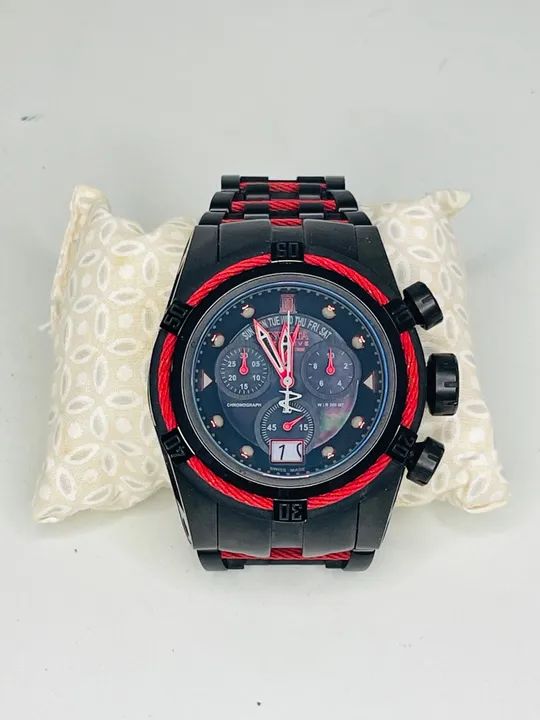 Relógio invicta original preto e vermelho aço - Acessórios - Imbuí