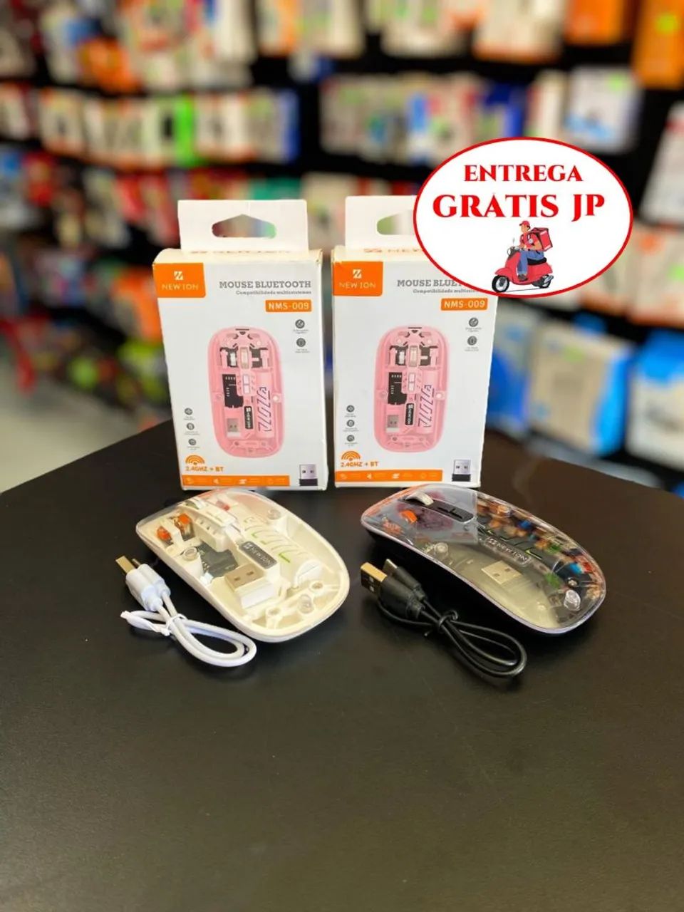 MOUSE BLUETOOTH + 2.4GHZ RECARREGÁVEL NEWION NMS-009 - Periféricos