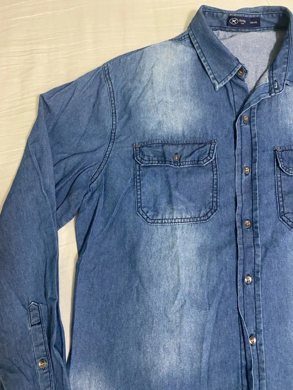 Camisa Jeans Masculina Hering - Foto 4