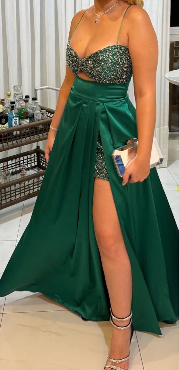 Vestido de festa verde esmeralda - Foto 4