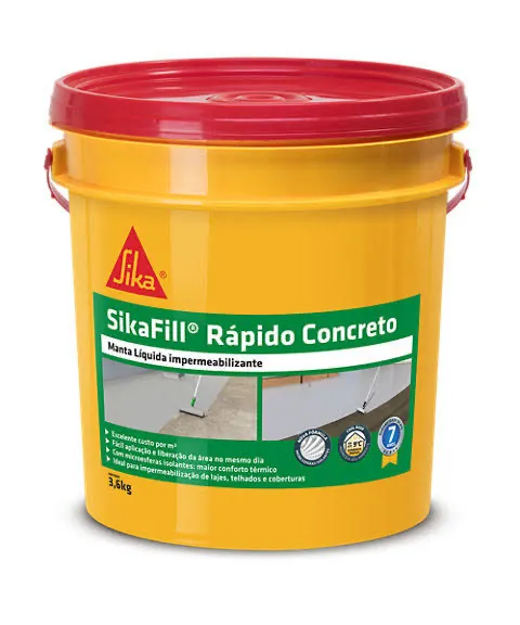 Sikafill Rápido Branco/ Concreto - Manta Líquida Impermeabilizante Bd 15kg