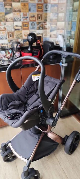 Conjunto Carrinho de Bebê Dzieco Galzerano Vulkan 360 + Bebê Conforto Cocoon + Base - Foto 5