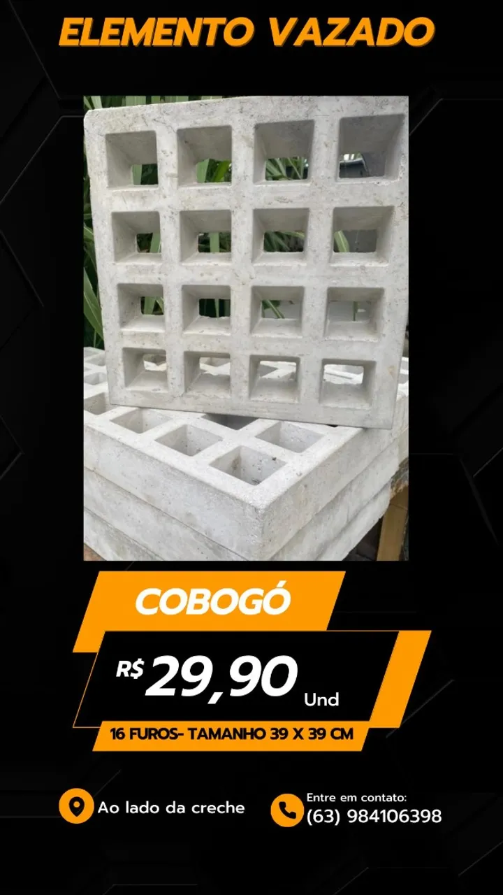 ELEMENTO VAZADO/TIJOLO ESTÉTICO/COBOGÓ