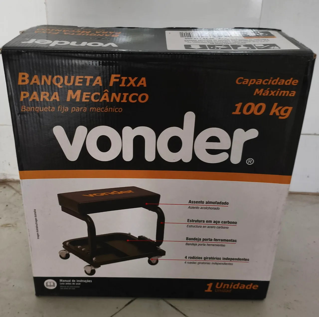 Banqueta Fixa para Mecânico Vonder - 100kg