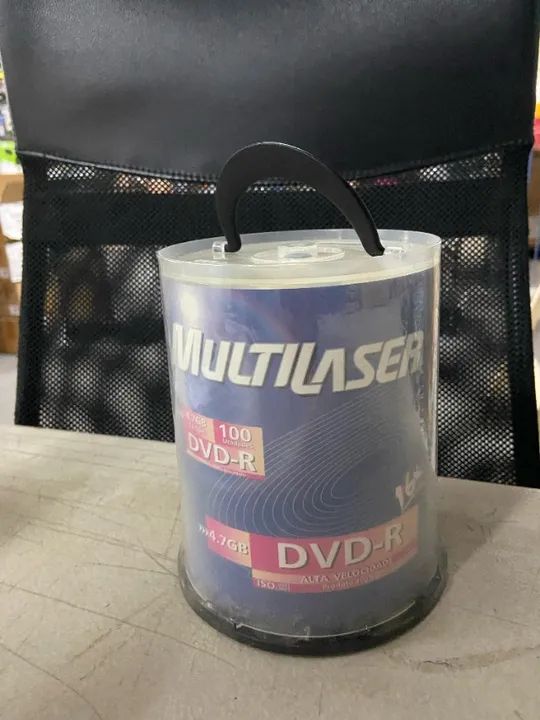 100 mídias Dvd-r Multilaser 4.7GB 16x