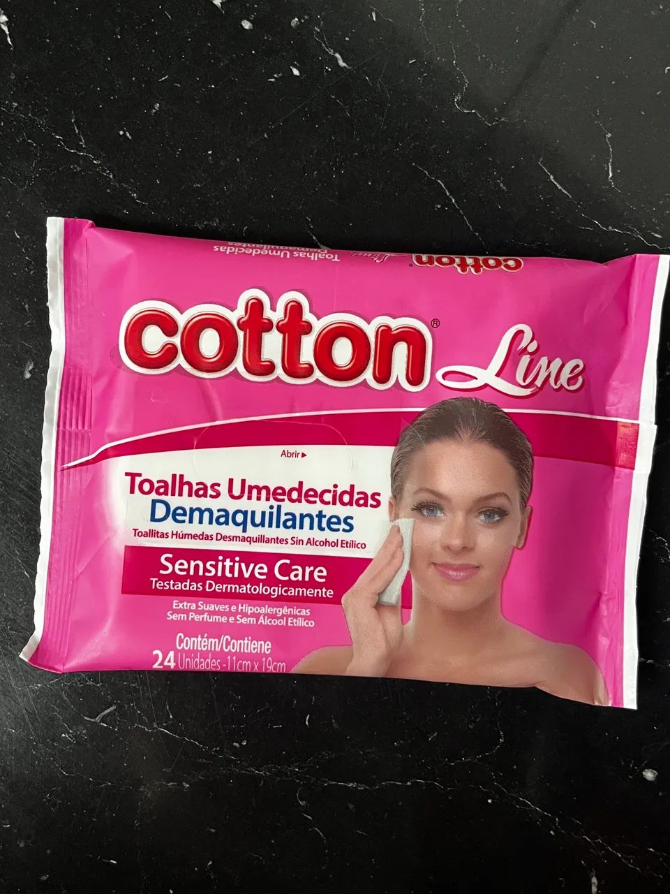 Toalhas Umedecidas Demaquilante Cotton Line 24 Unidades Sem Perfume Removedor de Maquiagem - Foto 2
