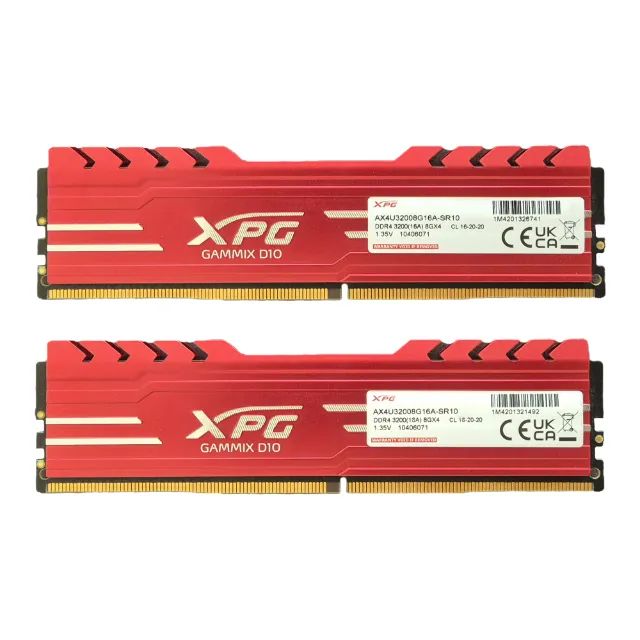ADATA XPG Gammix D10 Memory Kit, 16GB (2×8GB), DDR4, 3200MHz, CL16, Red64739260488323121