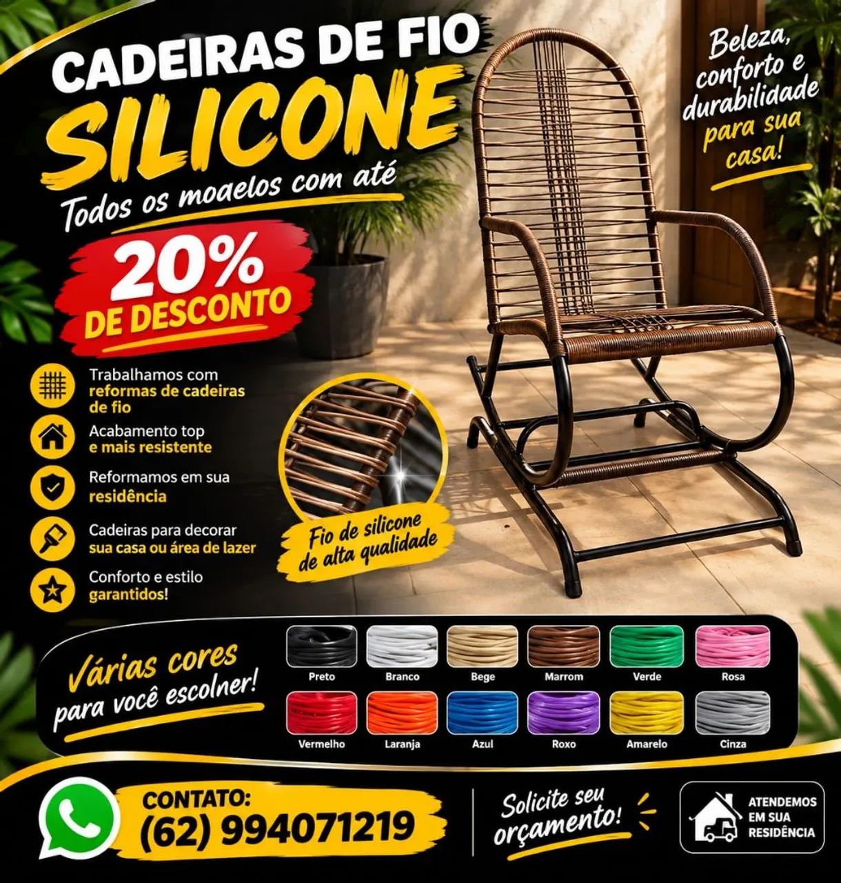 REFORMAS DE CADEIRAS DE DE SILICONE 