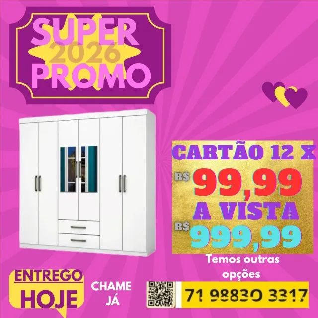 Guarda Roupa Casal/Peça no Contato e Pague em Casa - Produto  Novo - Tbm loja física