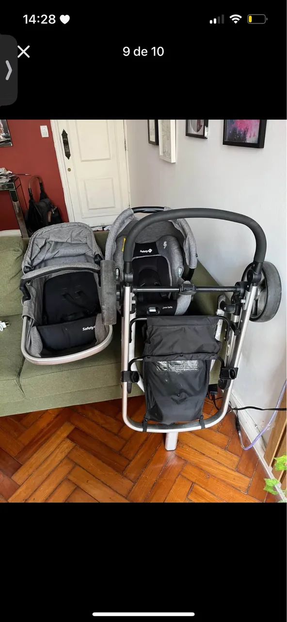 Carrinho 1st com bebê conforto e base  - Foto 4