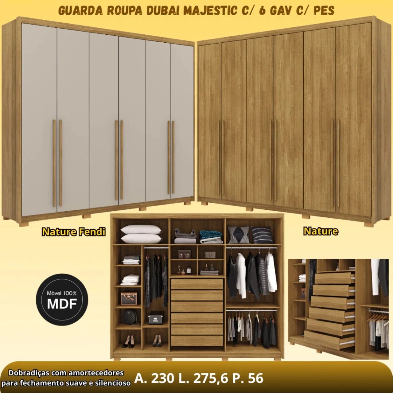 Guarda Roupa Dubai Magestic MDF 