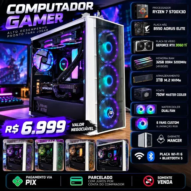 Pc gamer ryzen 7 5700X3D + 3060 ti