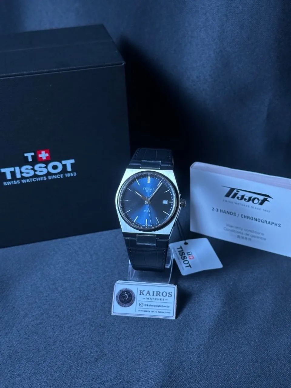 Relógio Tissot PRX Azul pulseira de couro - Foto 2
