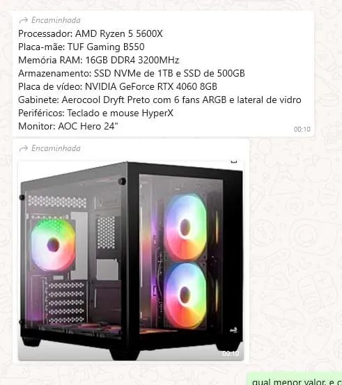 Computador Gamer AMD Ryzer 5 5600x