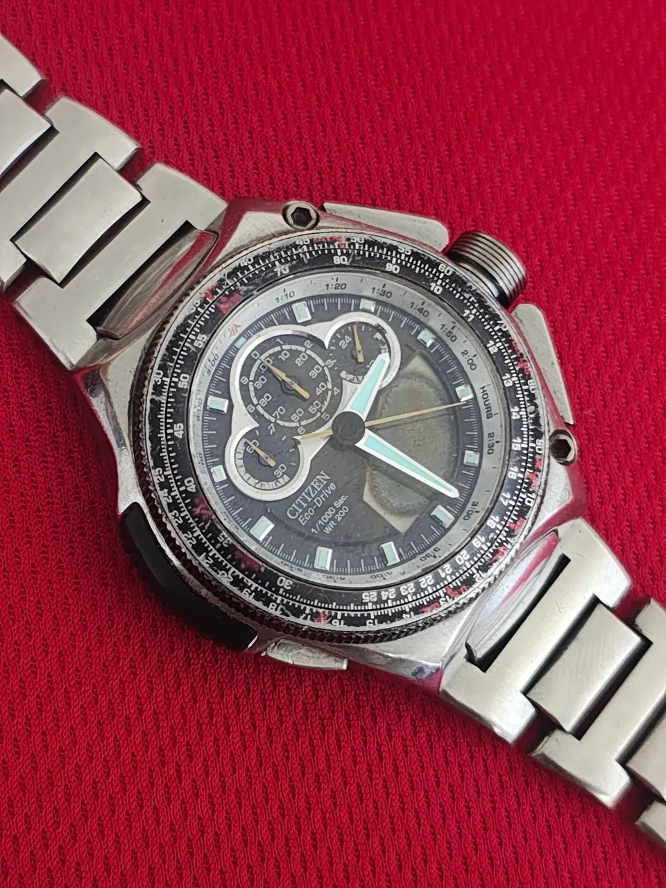 Relógio Citizen Jw0051-55e Eco-drive Super Cronógrafo PARADO  - Foto 2