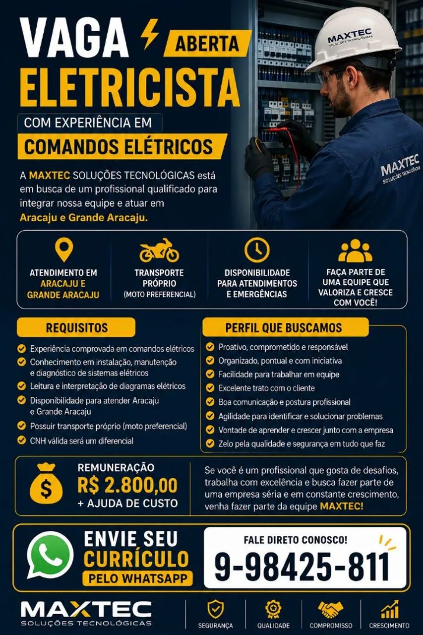 Vaga Eletricista industrial 