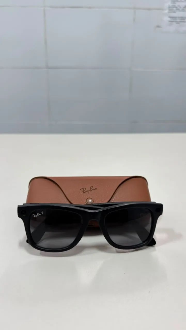 Óculos Ray Ban Meta Wayfarer Gradient Graphite Polar - Foto 5