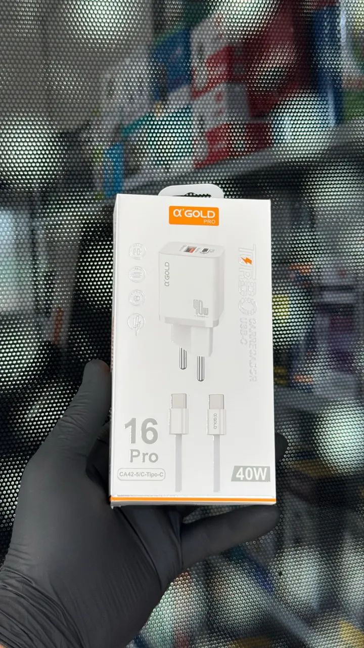 Carregador 40W Turbo USB-C e USB - Potência Máxima para seu Smartphone