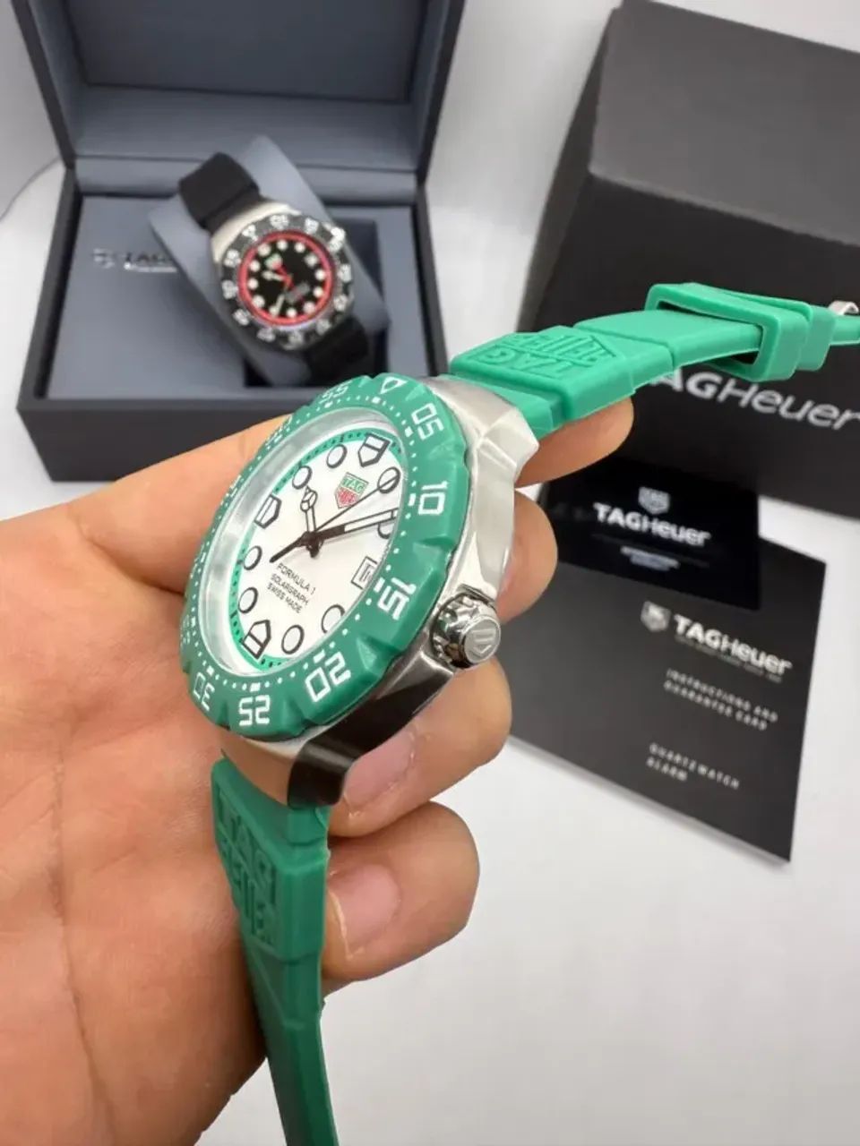 Relógio TAG HEUER F1 SOLARGRAPH PULSEIRA VERDE  - Foto 4