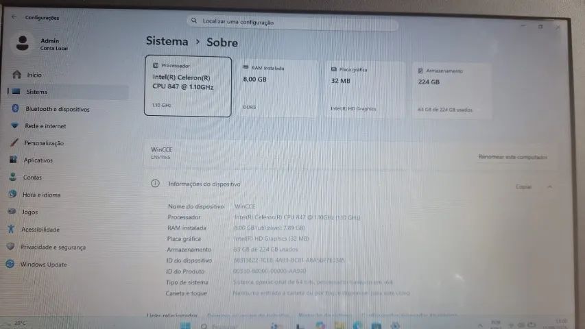 Notebook CCE Ultra Thin U25 Funcionando Usado - Foto 3