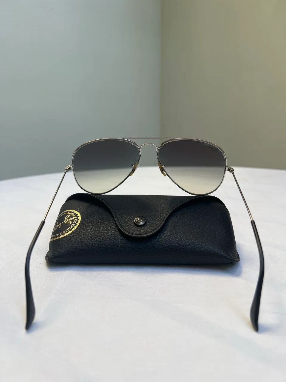 Óculos de Sol Ray-Ban Aviator Large Prata Lente Verde (Original) - Tam 62 - Foto 3