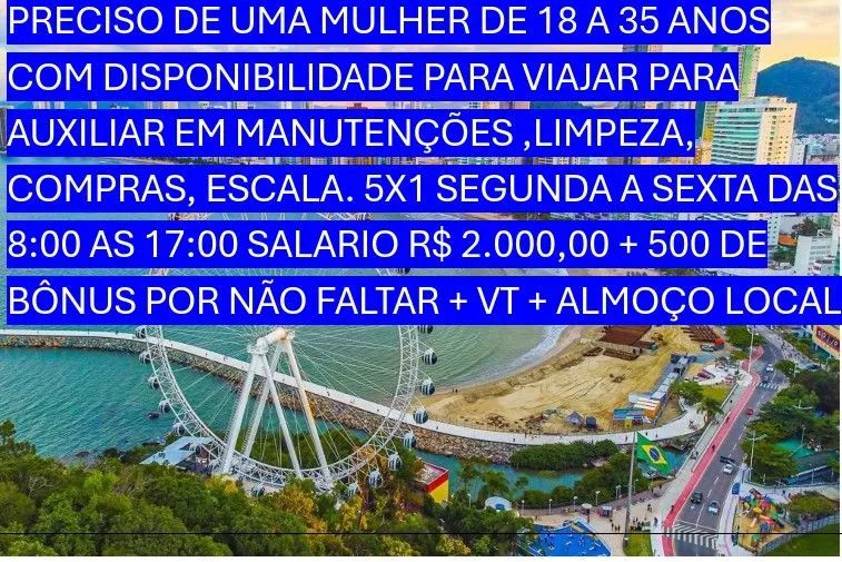 Mulher para trabalhar com manutenção, leia a imf