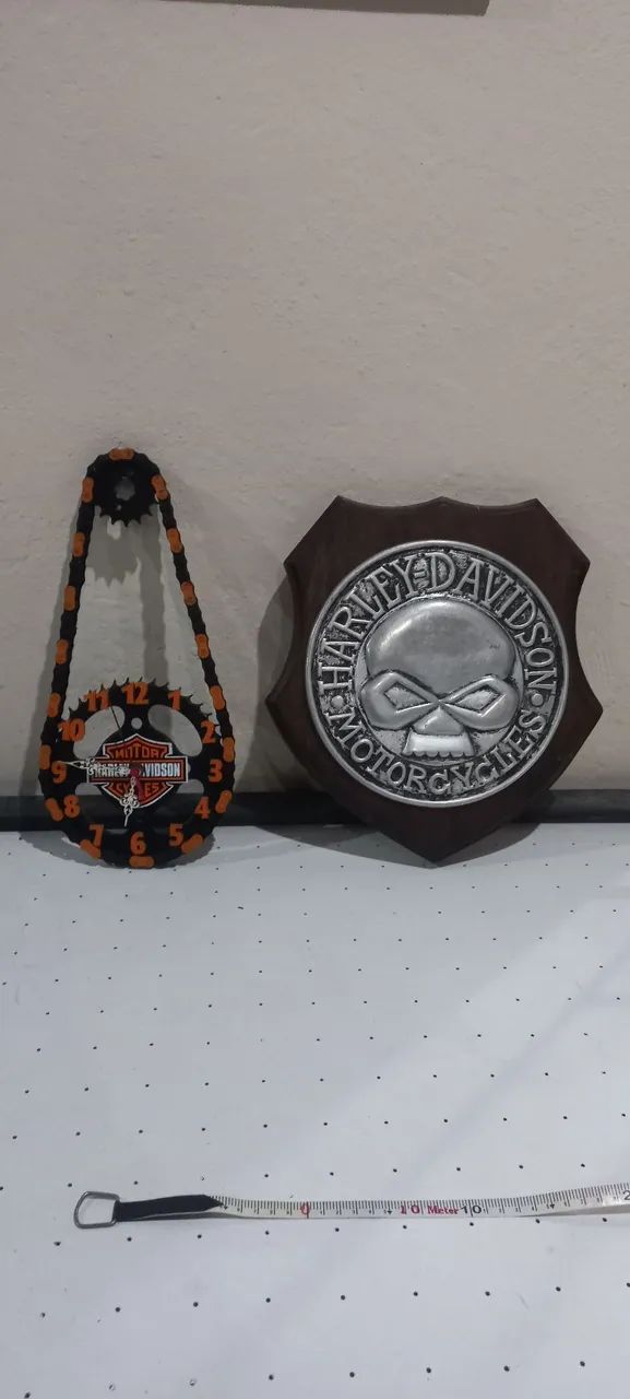 Placa e relogio Harley-Davidson 