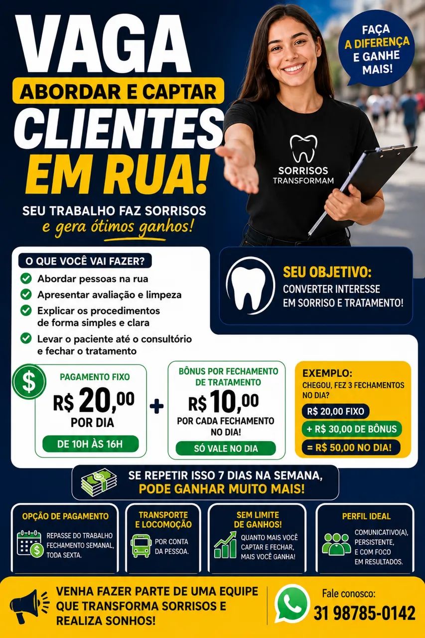 ? VAGA - CAPTAÇÃO DE CLIENTES EXTERNA