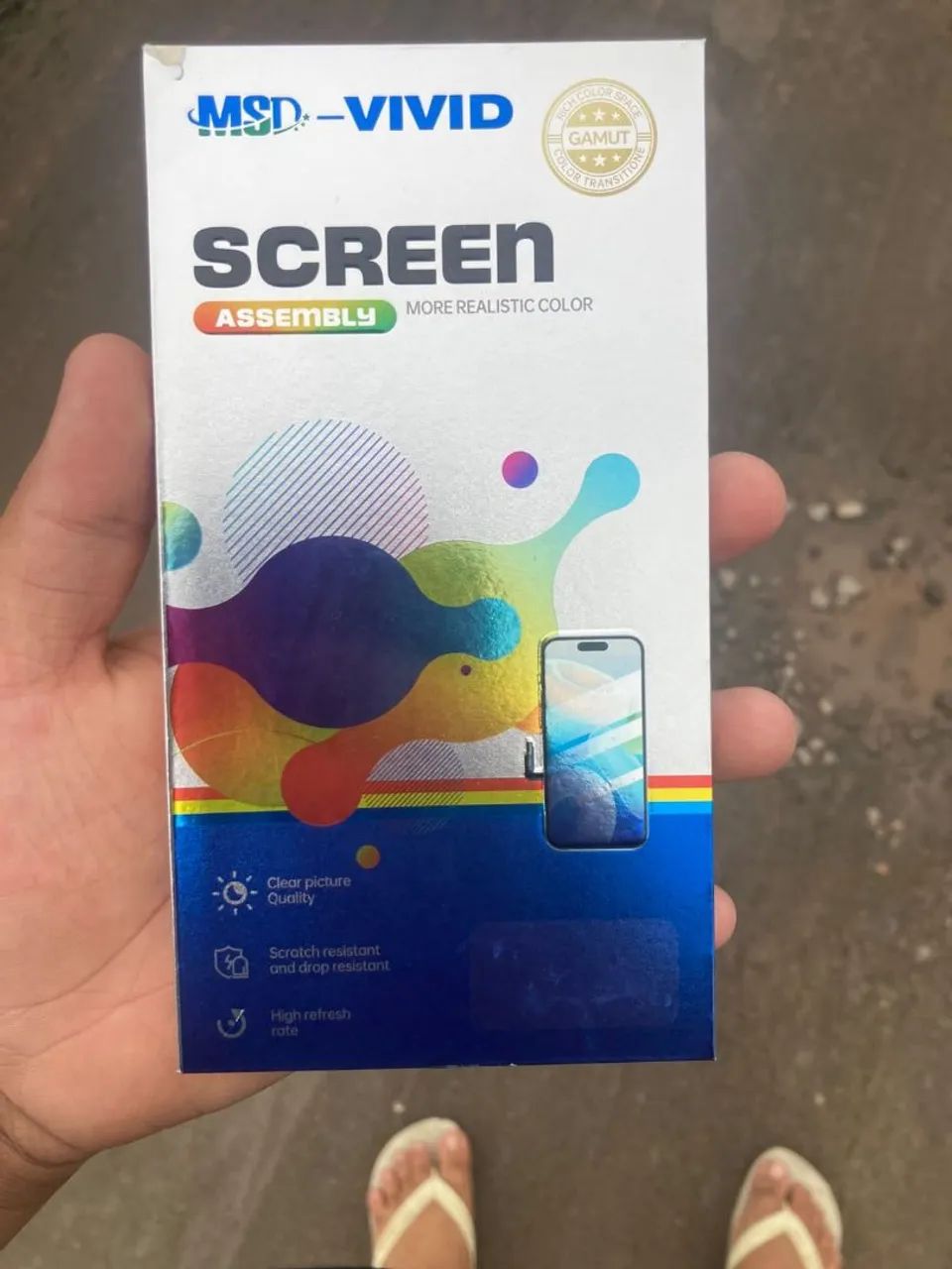 Tela iPhone 13 normal na caixa.
