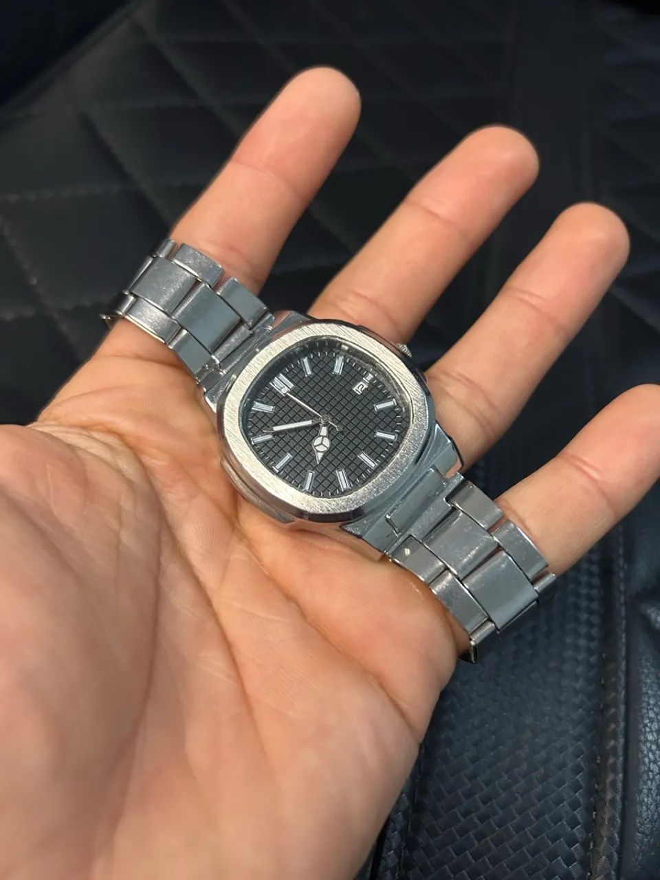 Relógio Masculino Prateado Estilo Executivo / Nautilus - Foto 4