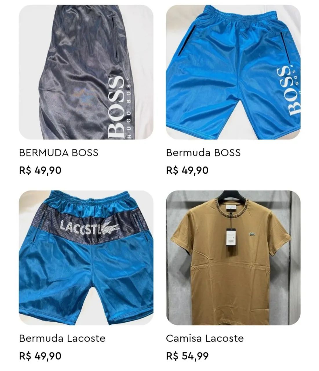 Camisas e Bermudas masculinas 