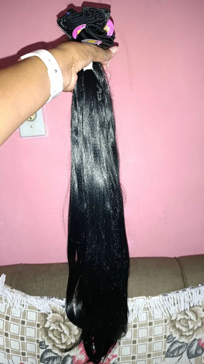 Cabelo Bio Humano, 300 gemas e 60 cm (NUNCA USADO) - Foto 2
