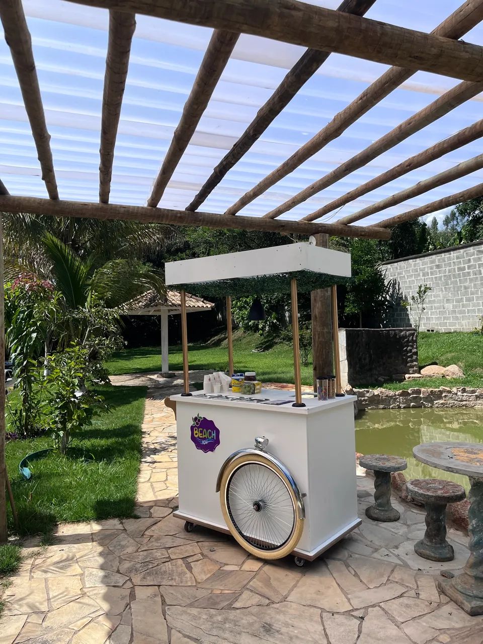 Carrinho Gourmet de Açaí / Drinks / Eventos - Estilo Retrô Luxo + Iluminação LED - Foto 3