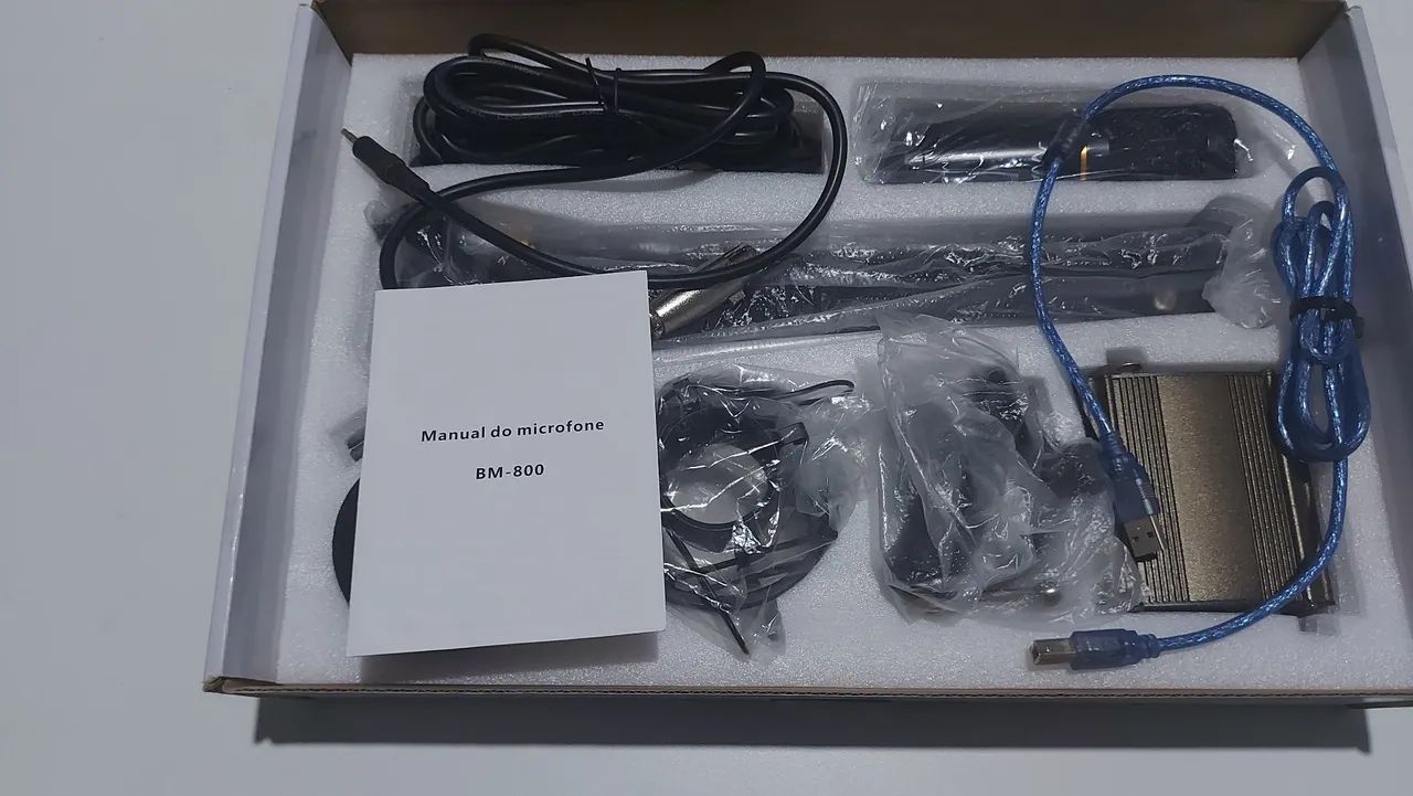 Microfone condensador BM800 com phanton power profissional 