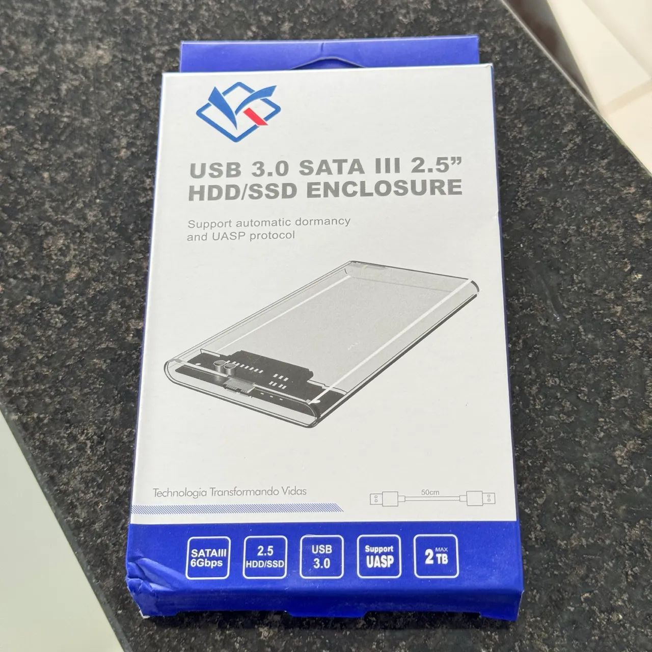 Case hd 2.5 sata para hd de notebook transparente 