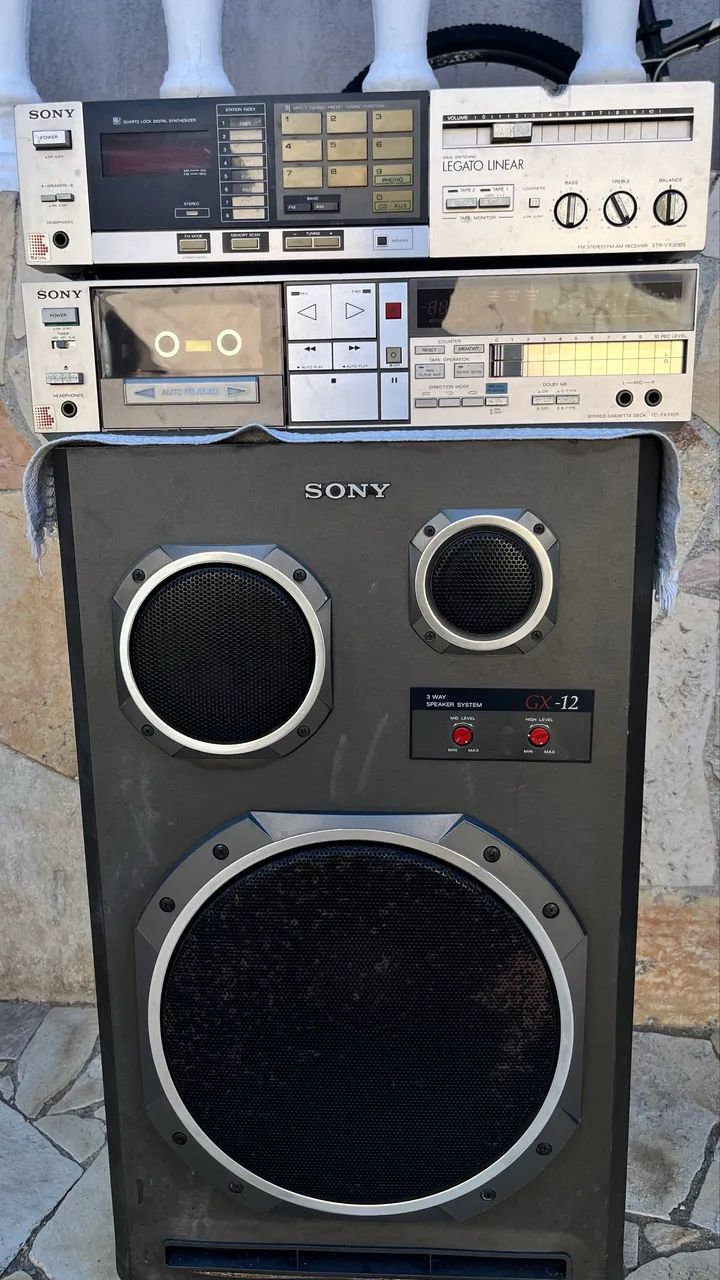 Conjunto de som com receiver tape e caixa - Foto 3