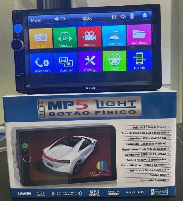 Central Midia 2 din automotiva de 7 polegadas universal bluetooth