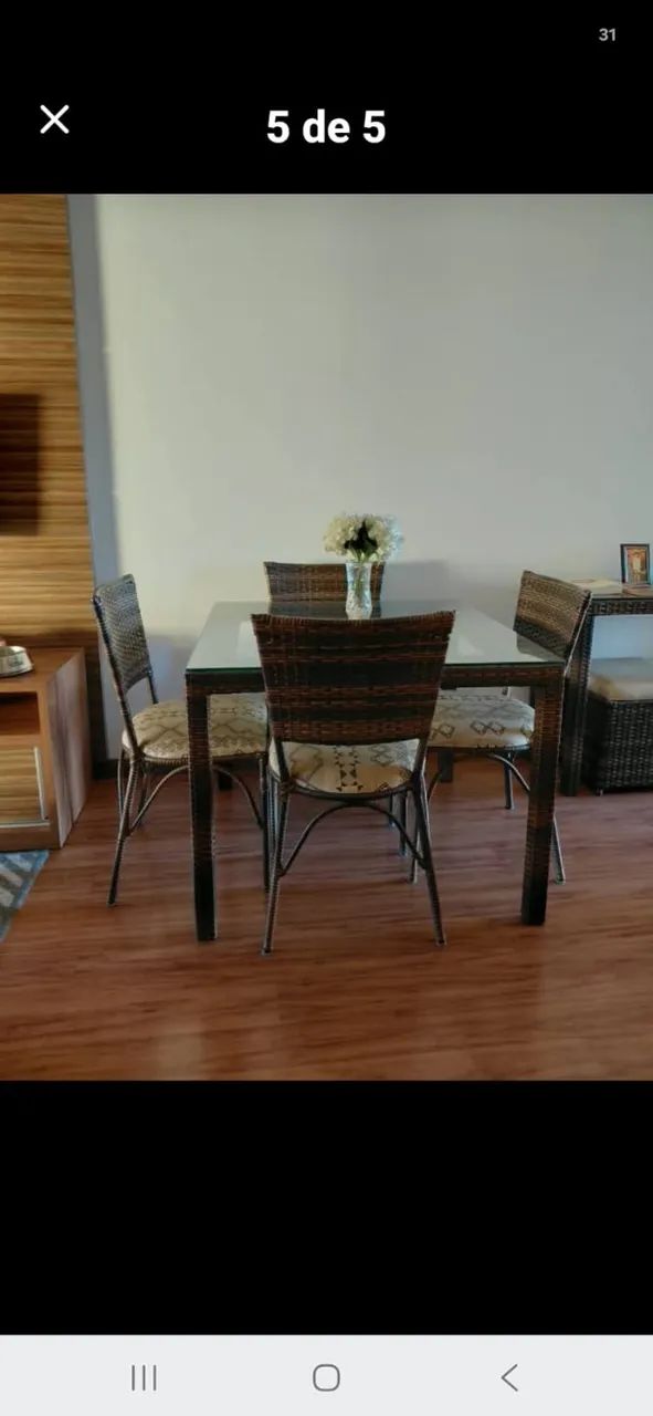 MESA DE JUNCO COM 4 CADEIRAS - Foto 2