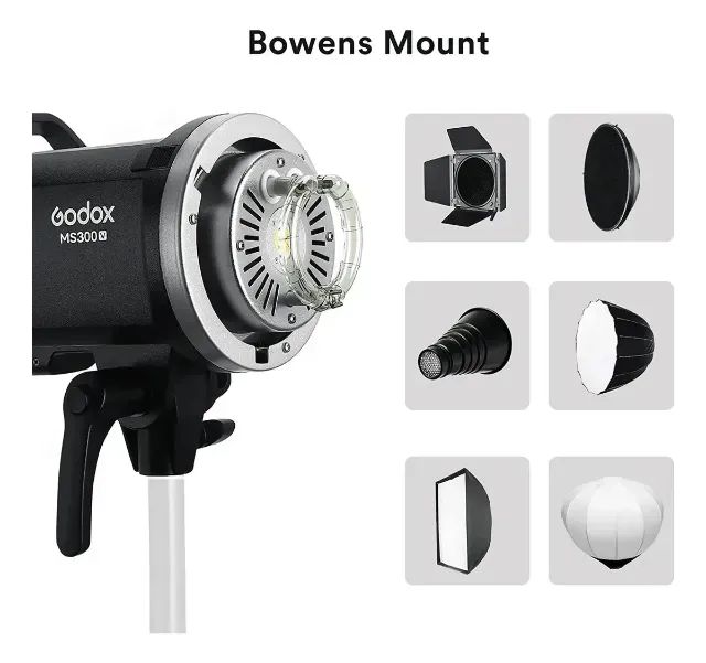 Godox MS300V 300W LED Flash Estúdio iluminação Profissional 300ws Bowens 5600±200K CCT - Foto 5