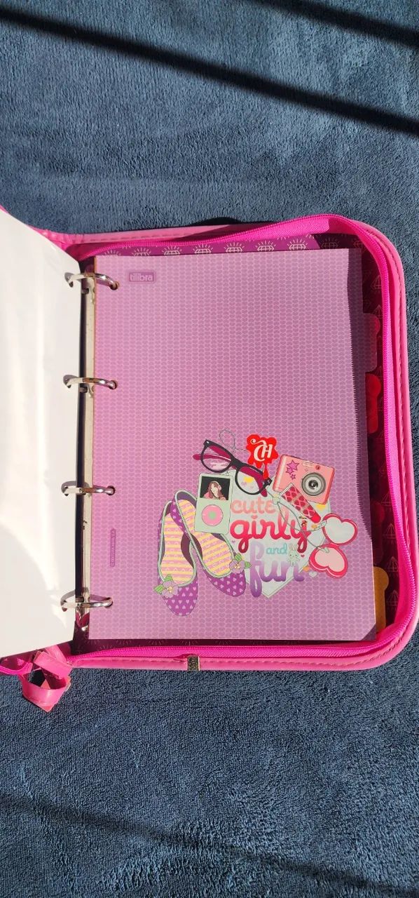 Fichário Tilibra Capricho Vintage (2011) I Love Pink - Com Pingente e Miolo Original - Foto 5