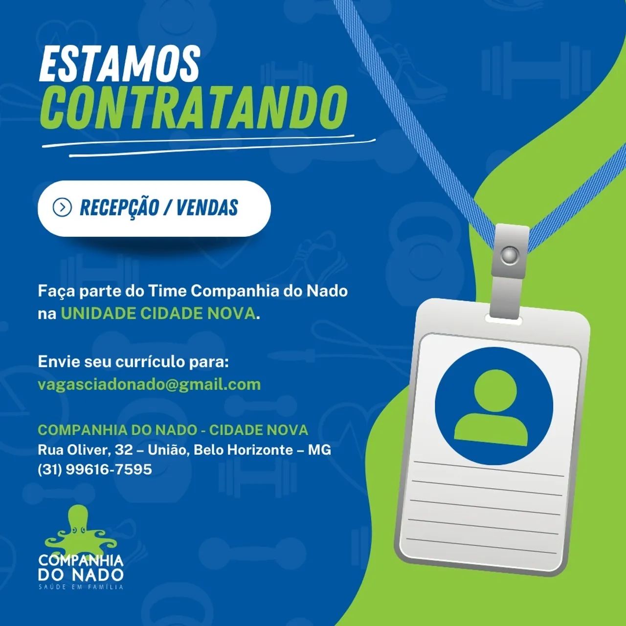 Vaga para recepcionista 