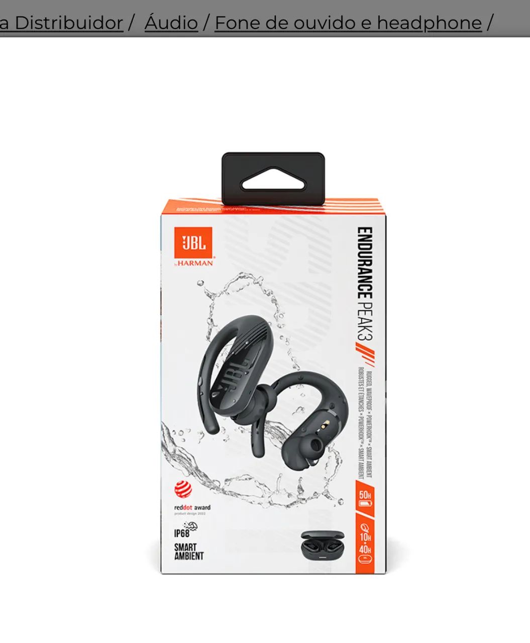 Fone JBL Endurance Peak Original Preto - Defeito / Para Conserto - Foto 3