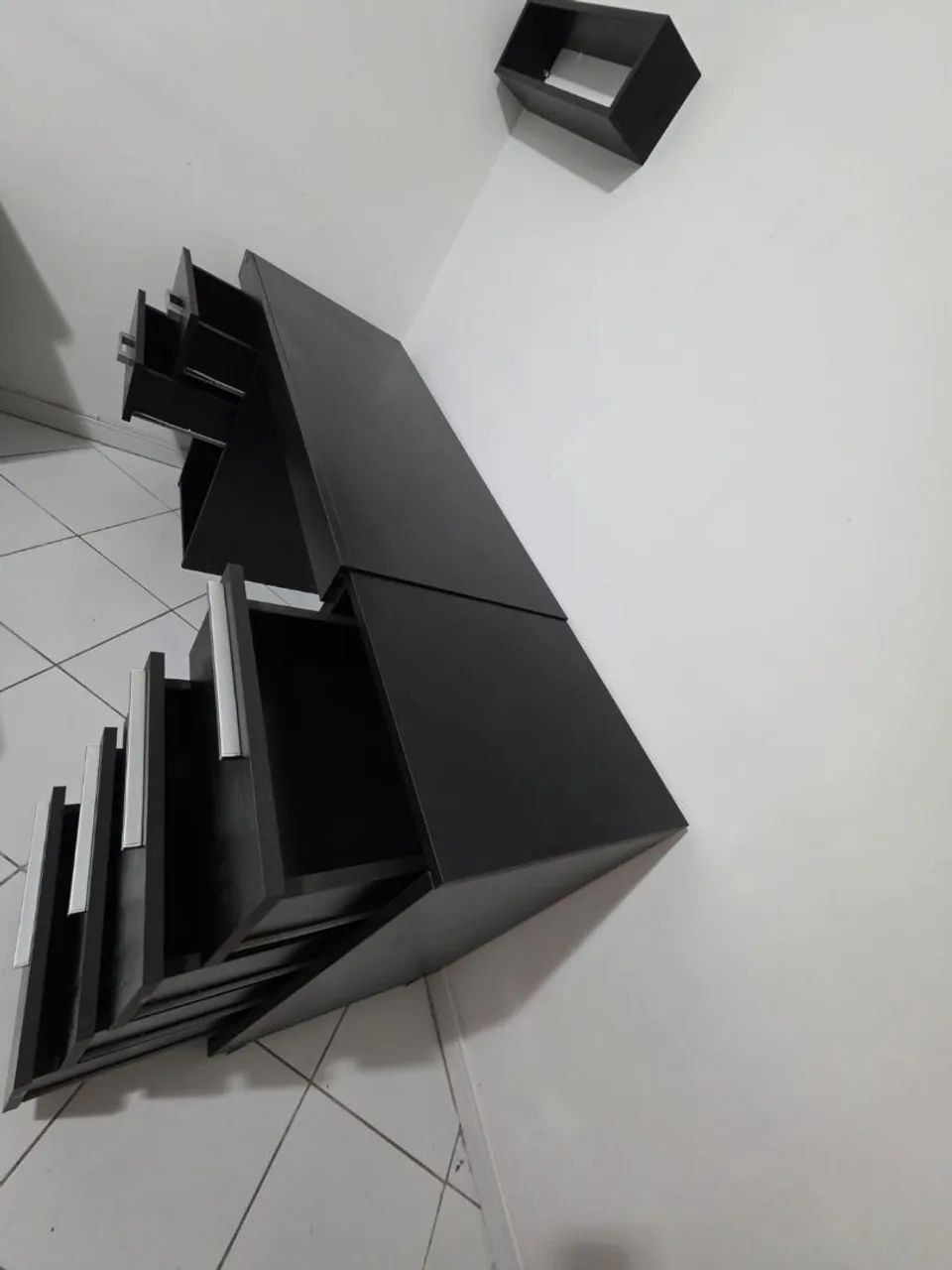 Escrivaninha Preta com 6 Gavetas  - Foto 3